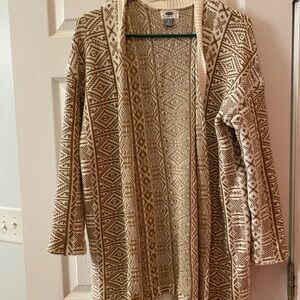 Old navy cotton blend tan cream Sweater Cardigan